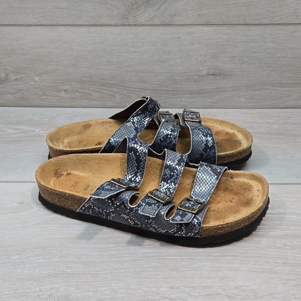 Naot Women 3 Strps Leather Sandals shoes sz 37/6